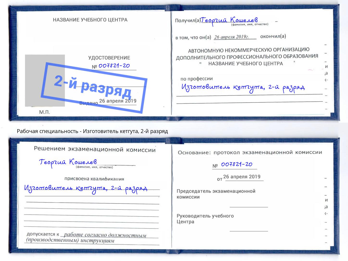 корочка 2-й разряд Изготовитель кетгута Муравленко